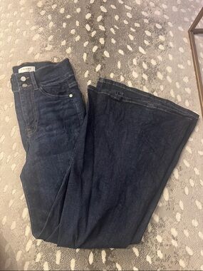 Frame Denim Deep Indigo Wide-Leg High-Rise Jeans